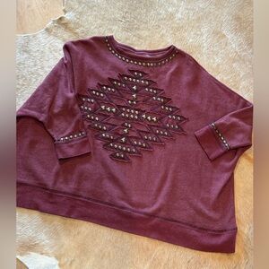 Gorgeous Double D Ranch Burgundy sweatshirt! Very oversized. *Read description*